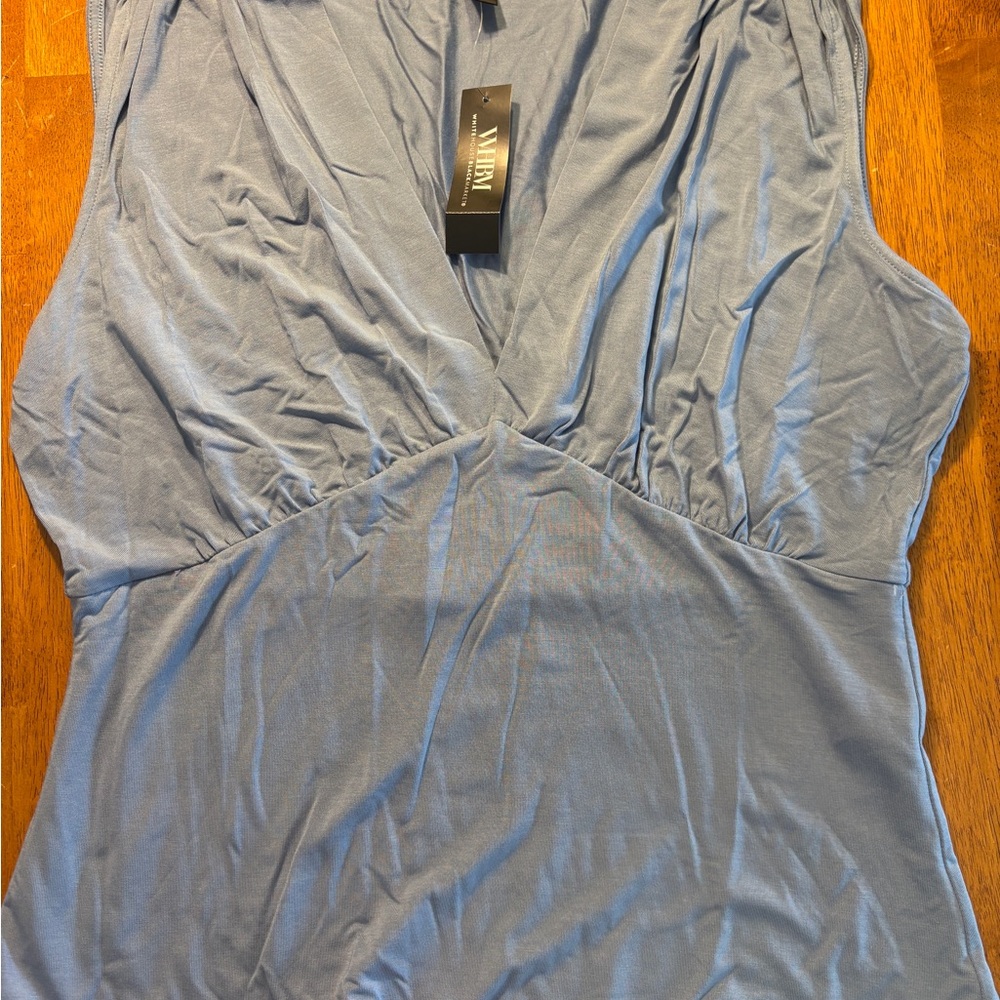 White House Black Market Light Blue Sleeveless Blouse